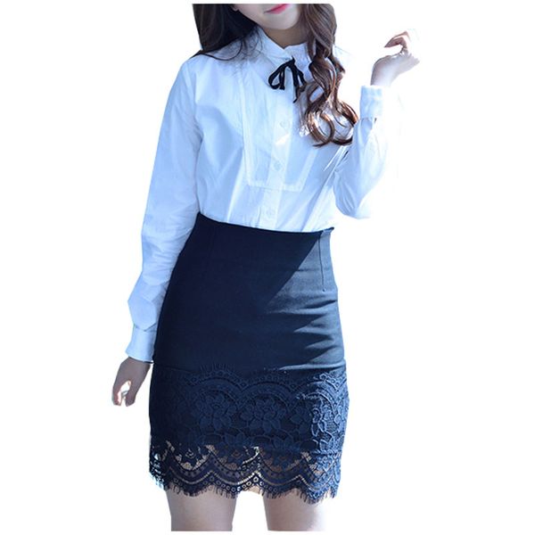 

korean skirts women's elastic stitching lace stitching vintage mini skirt short package hip faldas slim clothing vestido lbd3206, Black
