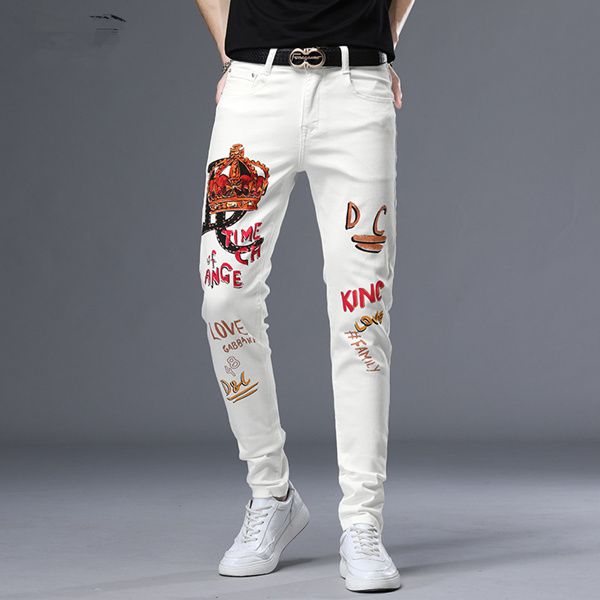 

luxury mens designer jeans camouflage torn tight pants leopard patchwork designer pants motorcycle jeans us size 29-40, Blue