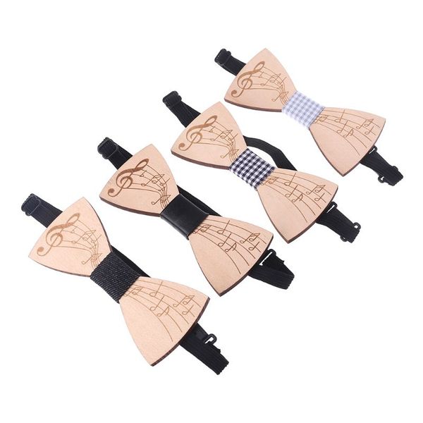 

fashion wooden bowtie for men gentlemen handmade graceful note pattern music party bow ties, Blue;purple