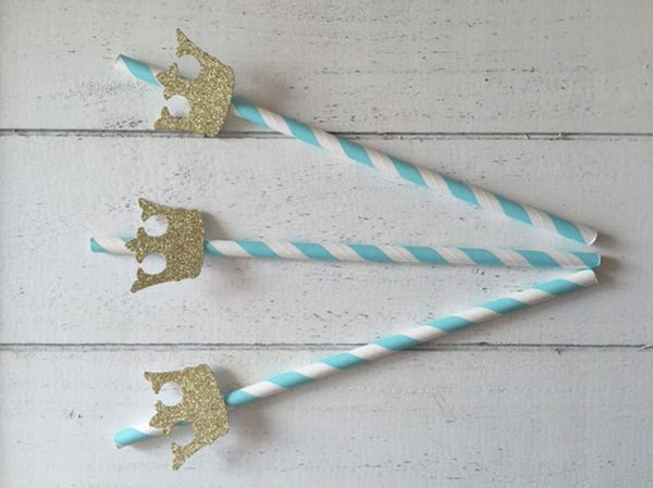 

eco-friendly 20 синий соломка .prince корона .party украшения .первый день рождения именинник .birthday мальчик .drinking соломка дети день