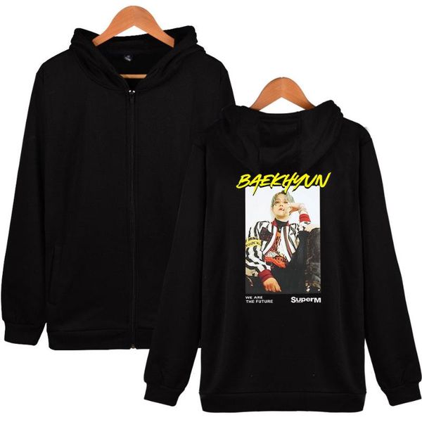 

super m 2d zipper толстовка женщина / мужчина мода с длинным рукавом с капюшоном толстовка нового поступление горячей продажи одежда плюс ра, Black