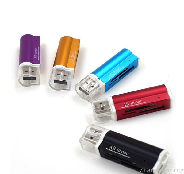 USB 2.0 ALL in One Memory Card Reader for Micro SD//MMC//SDHC//Micro TF//M2//MS
