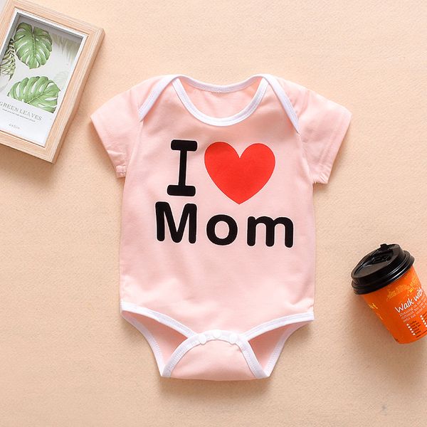 

bunvel newborn baby girl boy rompers toddler kids baby girls boys bodysuit short sleeve letter printed summer outfits clothes, Blue