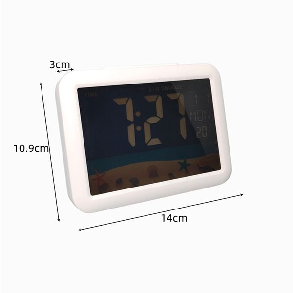 

voice control led digital alarm clock usb charging lcd desk display thermometer calendar alarm clock night light home decor other clocks a