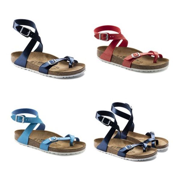 

Colorful and famous brand women's flat heel ankle-wrapped sandals, spring and summer leisure ventilation comfortable leather slippers