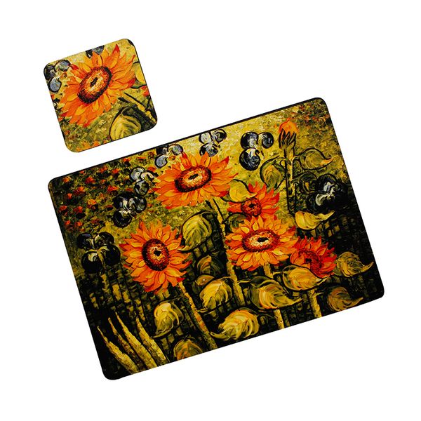 

customized placemat van gogh art oil painting dining table cup mat cork waterproof pads party decoration personalized