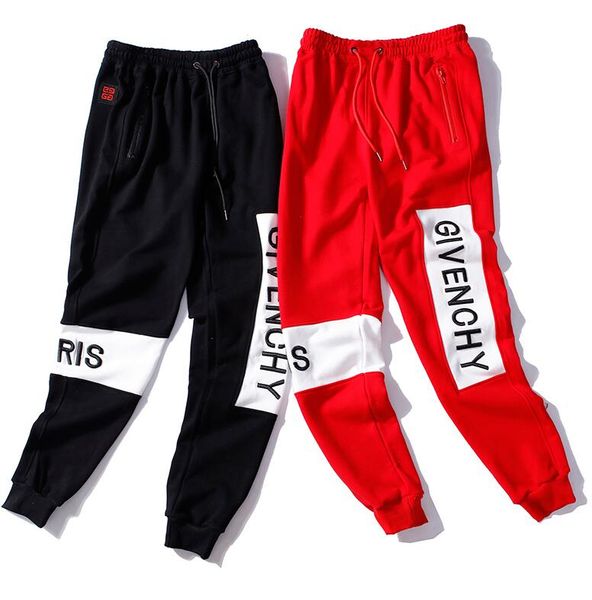 

нового стиль мужской марка jogger sweatpantsxxlдизайнер, xxlgivenchy, человек спортзалы тренировки фитнес хлопок брюки мужчины повседневна, Black