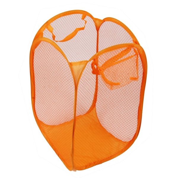

new-folding laundry nylon network clothes laundry basket storage baskets