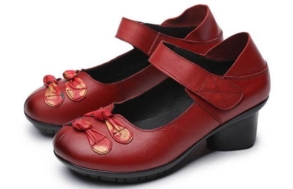 

women's shoes in spring and autumn middle coarse heel round head, Black