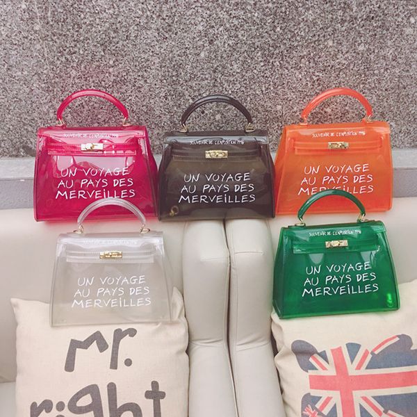 

dropshipping transparent pvc shoulder bags women candy color women jelly bags purse solid color handbags large capacitycrossbody