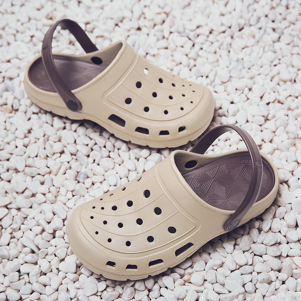 

2020 men sandals summer outdoor slippers literide hole shoes rubber for men eva garden shoes adulto zuecos hombre, Black