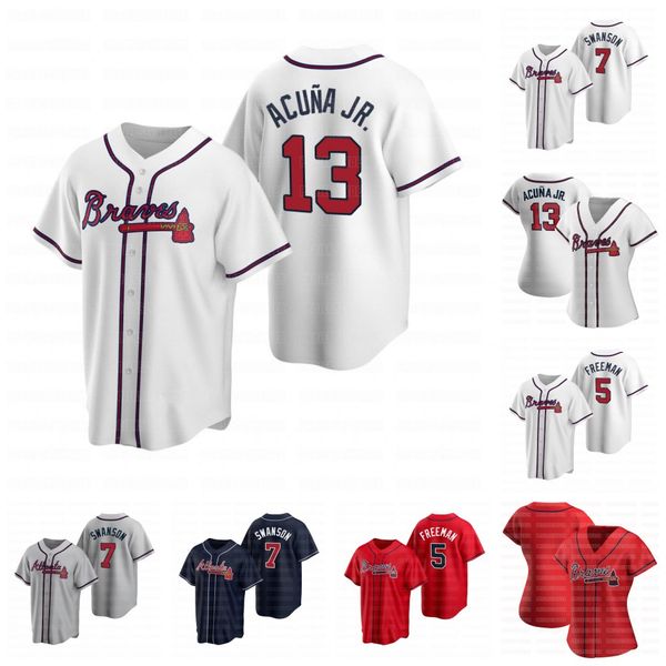 

womens youth ronald acuna jr. 2020 season jerseys ozzie albies austin riley freddie an dansby swanson shane greene josh donaldson, Blue;black