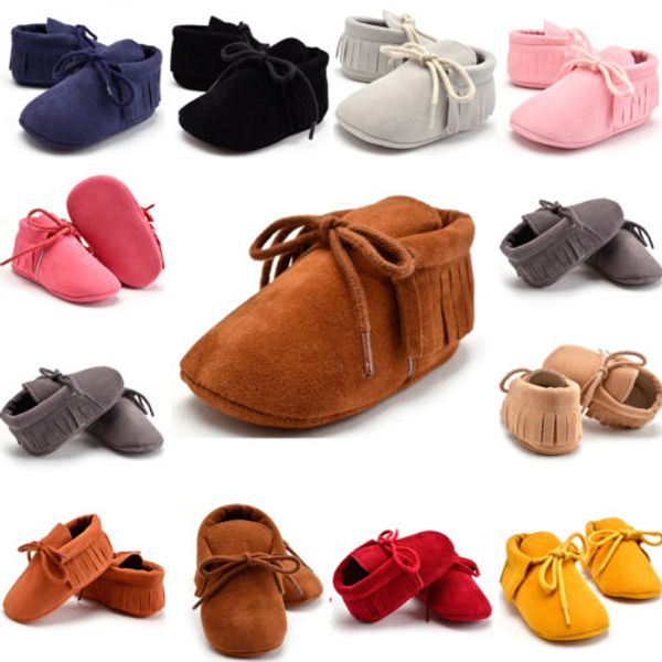 

pudcoco crib shoes newborn baby boys girls soft sole boots tassel solid crib shoes
