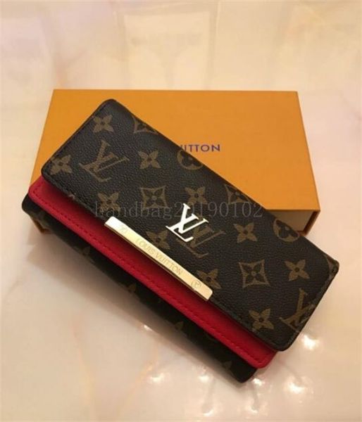 

designer wallet women's wallet zipper bag female designer wallet purse fashion card holder pocket long women walletlvs, Red;black