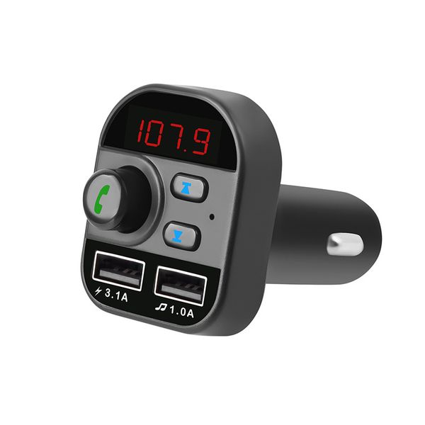 

car bluetooth 5.1 mp3 player handsfm transmitter quick charging dual usb charger power adapter lcd digital tf card u disk