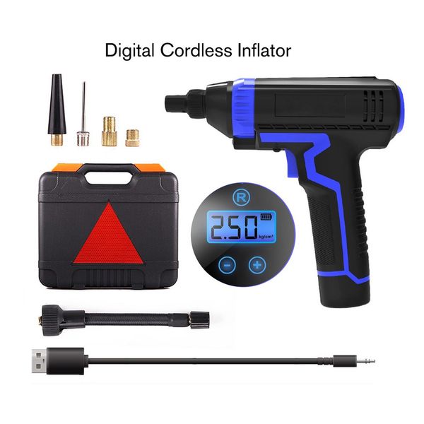 

digital led smart wireless car air compressor pump handheld auto motorcycle tire inflator electric air pump drop ship