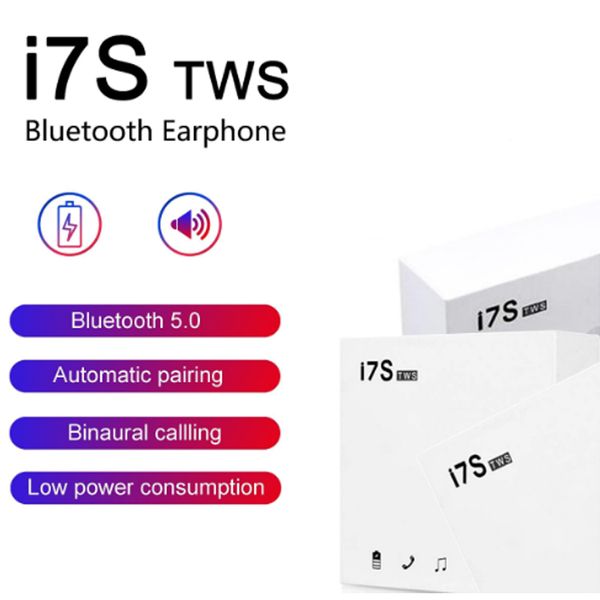 

i7 i7s tws twin mini bluetooth headset with charging wireless headset with microphone stereo 5.0 non air box, dhl transport