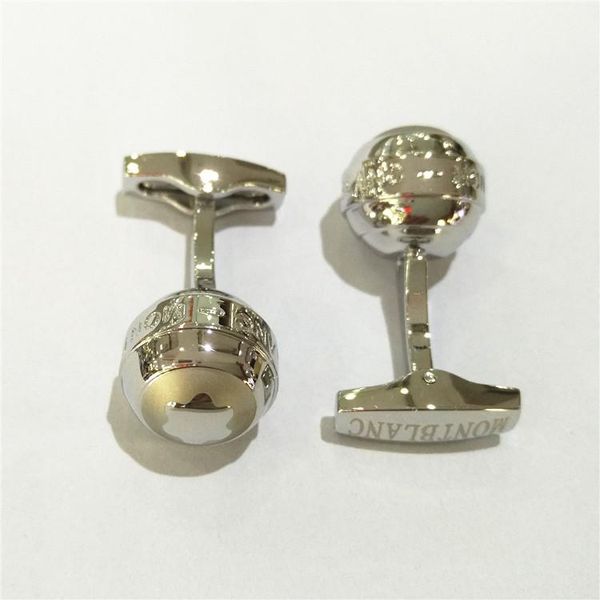 

luxury shirt cufflinks germany mb brand design cuff buttons steel cuff links for men jewelry gift, Silver