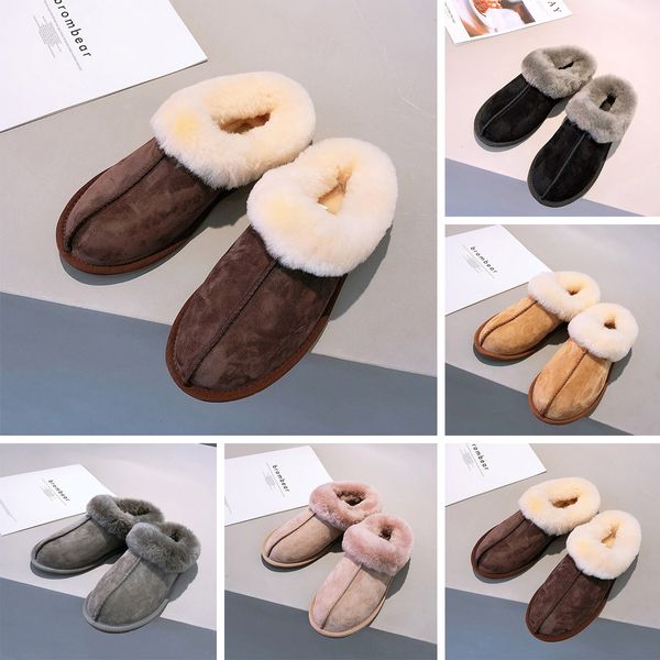 

2019 new autumn and winter explosions 51250 warm slippers goat snow boots martin boots short women boots keep warm shoes original packaging, Black