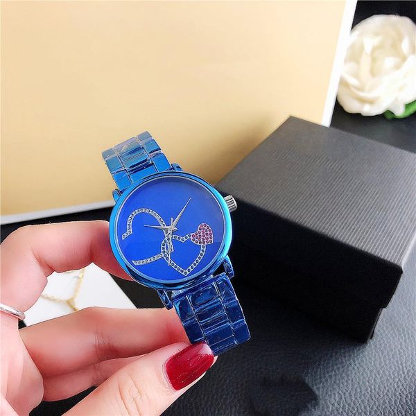 

selling m-set 7220cx casual fashion ladies watch royal oak heart-to-heart diamond m quartz watch steel band, Slivery;brown