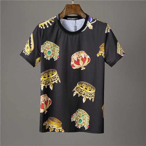 

роскошные мужские футболки лето printed phillip мода мужчины с коротким рукавом марка t -футболки -3xl, White;black