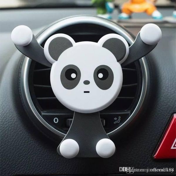 

2019 new universal car smartphone stand holder car air vent mobile phone holder panda shape cute universal