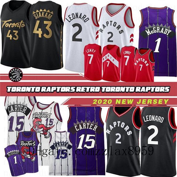

men basketball jersey 43 siakam tracy 1 mcgrady vince 15 carter kyle 7 lowry fred 23 vanvleet jerseys 2020toronto nba raptors, Black;red