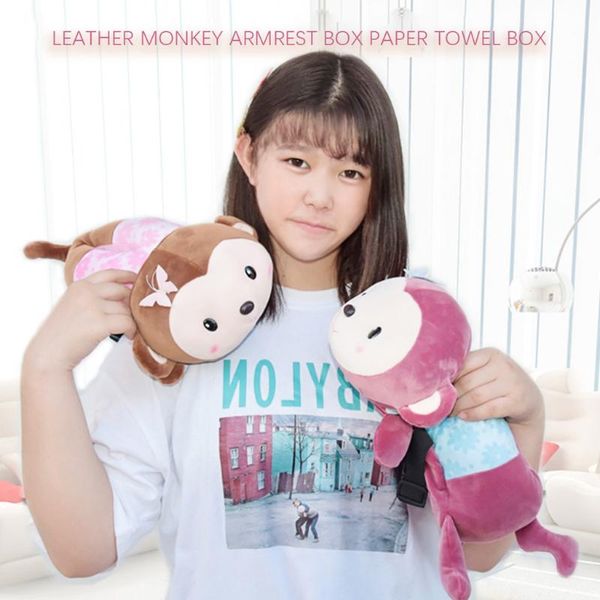 

monkey tissue holder,cute toy cartoon animal tissue paper holder case made of super soft fabric and pp #bc