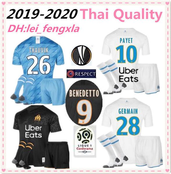 2019 олимпик-де-марсель футболка футболка benedetto для взрослых, комплект с носками om, рубашка мужская, полный комплект, 10 пейет 19 l.gus