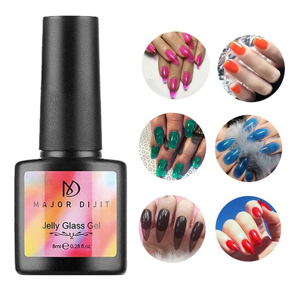 

jelly nails jellies candy nails summer attribute translucent neon color uv nail gel polish 8ml, Red;pink