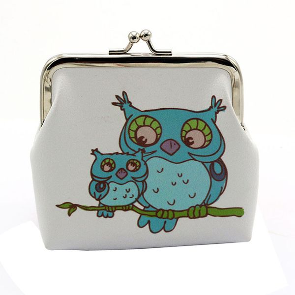 

2019 vintage ladies hasp owls pattern coin purse mini girls leather wallet cards holder bag bolsa de moedas, Red;black