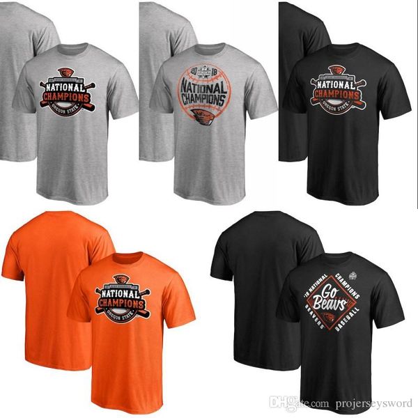 

Mens 2018 NCAA Baseball College Jersey World Series National Champions Grand Slam T-Shirt Orange Grey Black Free Shipping