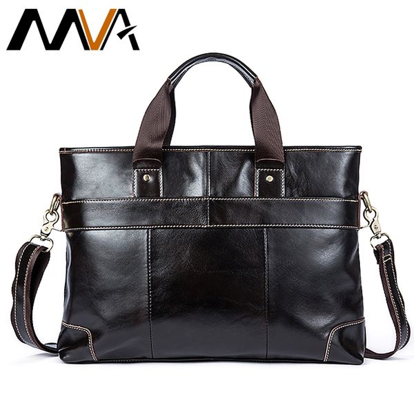 

mva leather lapbag briefcase male genuine leather handbags tote men messenger bags business briefcases bag men for documents