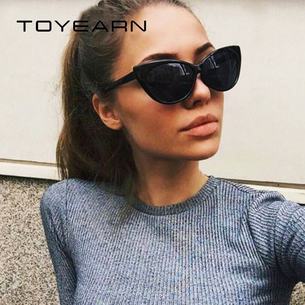 

toyearn fashion vintage ladies cat eye sunglasses women luxury retro big frame sun glasses gafas oculos de sol feminino, White;black