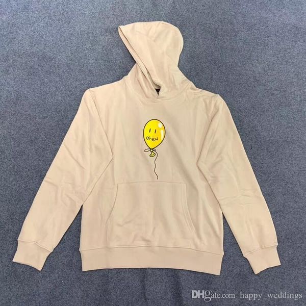 

20fw drew house hoodie hooded justin bieber balloon printed women men sweatshirt hoodie mens drew hoody hoodie pullover, Black