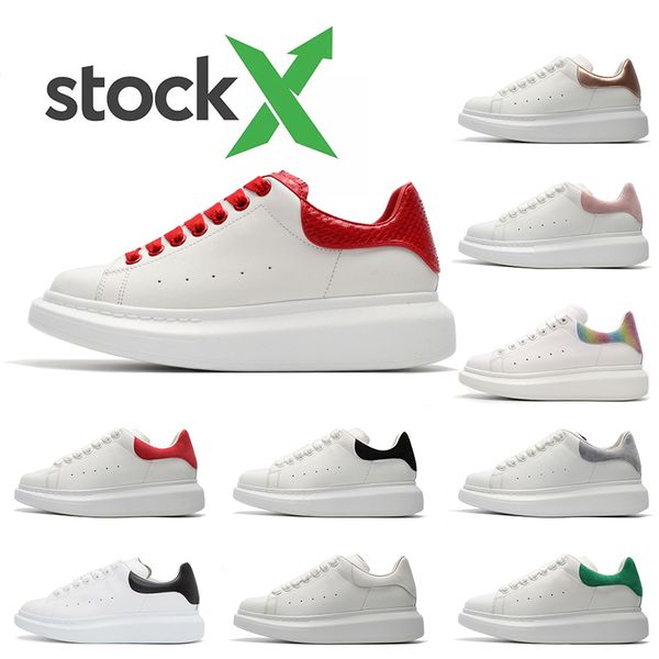 

2020 fashion luxury designer woman shoes casual man sneaker new mixed color red yellow back low cut platform white sneaker party shoes 35-44