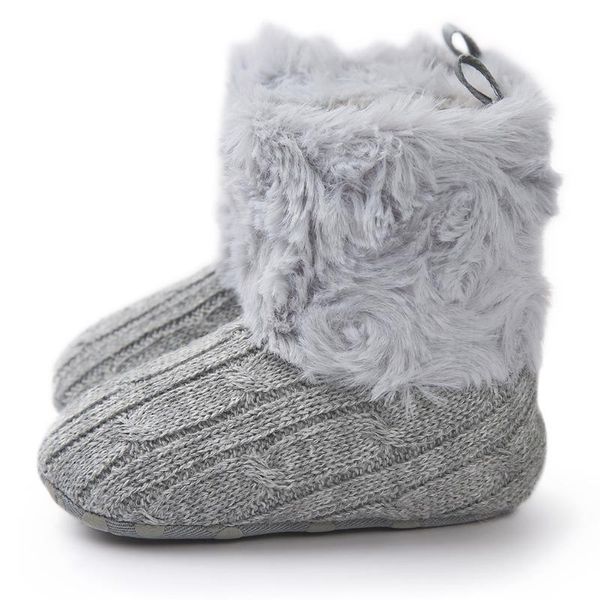 

newborn baby toddler warm soft boots anti-slip cotton shoes, Black