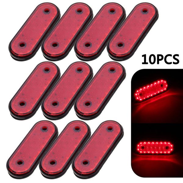 

10pcs 24v 20 led car truck trailer pickup side marker indicator light clearance lights warning lamp parking tail lamp red yellow