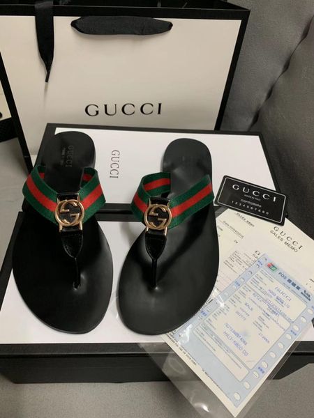 

2020 classic women's sandals buckle metal buckle leather flat bottom beach women's shoes designer luxury women's sandals blac, Black