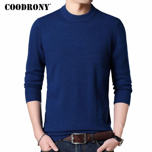 

coodrony mens sweaters 2018 autumn winter thick warm pullover men cashmere wool sweater men casual o-neck jumper pull homme 8228, White;black