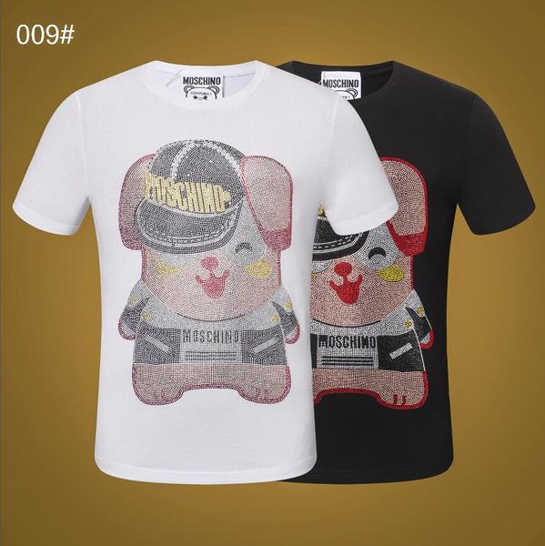 

новая дизайнерская футболка pp balr хип-хоп сплошной цвет мужская дизайнерская футболка cute bear марки мужская женская рубашка большого раз, White;black