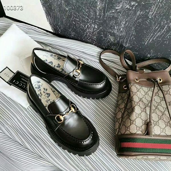 

2019 fashion thick bottom muffin women's shoes british style leather small shoes non-slip waterproof factory direct sales size 35-40cm, Black