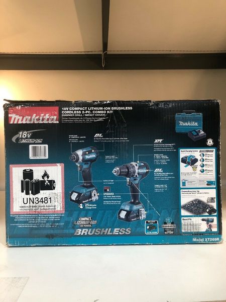 

Makita xt269r 18v lxt lithium ion bru hle cordle 2 pc combo kit 2 0ah