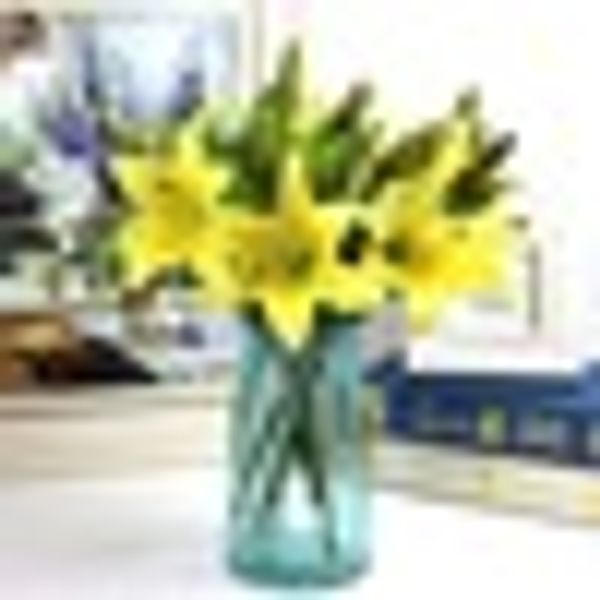 

beautiful artificial flower romantic single head valentine's day garden easter fake lily aquatic plant home room xmas decor