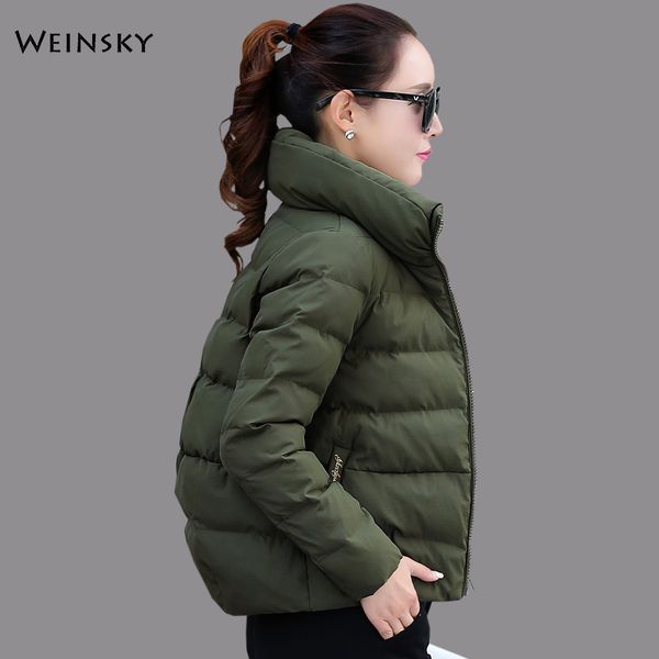 

2019 new winter women jacket female long sleeve warm parka coats and, Tan;black