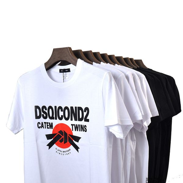 

icon mens designer t shirt fashion brand dsqicond2 catem twins print women cotton sports icon t-shirt crew neck short g2e2, White;black