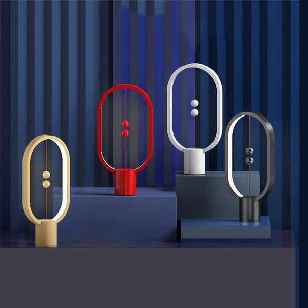 

heng интеллектуальный баланс магнитный выключатель светодиодные настольные лампы спальня творческий висячие болл night light