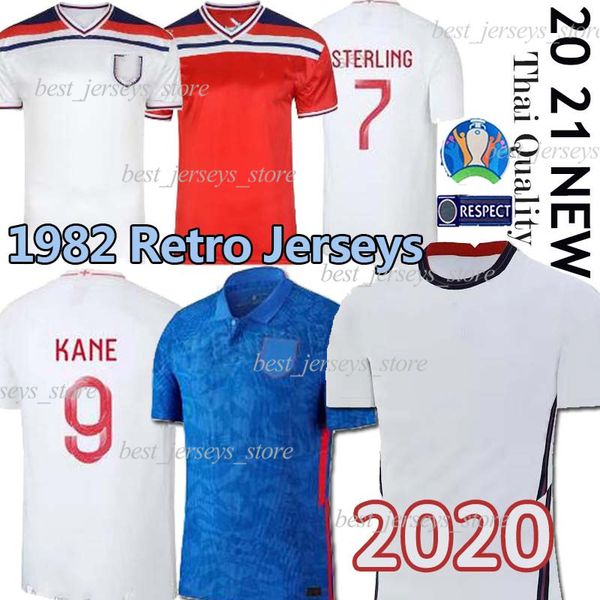 

retro world cup 1982 england soccer jersey 2020 kane rashford vardy football shirt dele lingard sterling sturridge men+kids uniforms, Black;yellow