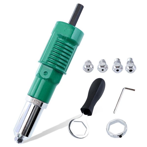 

rivets drill adapter set 2.4mm/3.2mm/4.0mm/4.8mm solid aluminum riveter adapter kit for power tool cordless insert nut