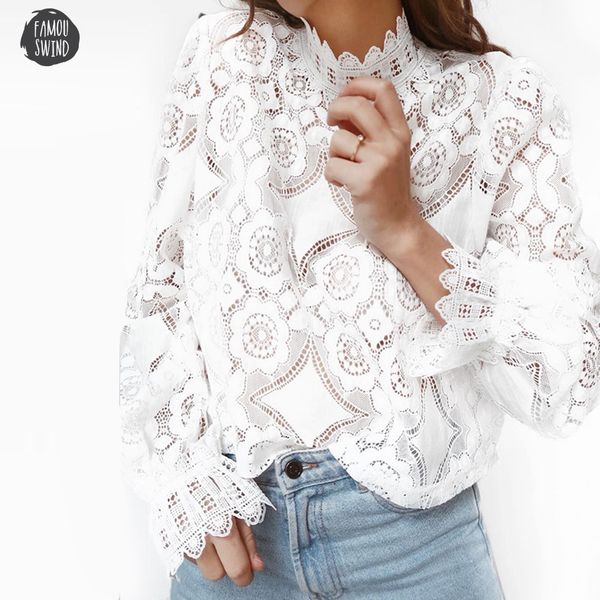 

fashion blouses 2019 summer white lace blouse shirt women high street petal sleeve long sleeve casual